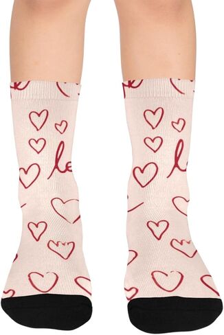 جوارب Red Art Love Heart للتنزه سيرًا على الأقدام - جوارب شتوية حرارية سميكة دافئة للأطفال الصغار للأولاد والبنات للمدرسة، والارتداء اليومي والأنشطة الخارجية in Kuwait