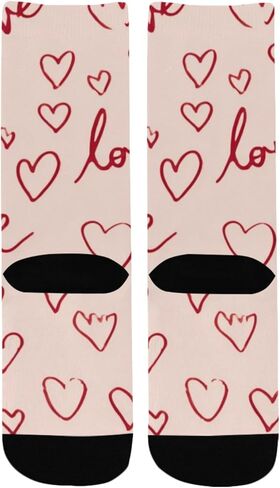 جوارب Red Art Love Heart للتنزه سيرًا على الأقدام - جوارب شتوية حرارية سميكة دافئة للأطفال الصغار للأولاد والبنات للمدرسة، والارتداء اليومي والأنشطة الخارجية in Kuwait