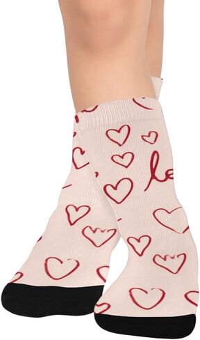 جوارب Red Art Love Heart للتنزه سيرًا على الأقدام - جوارب شتوية حرارية سميكة دافئة للأطفال الصغار للأولاد والبنات للمدرسة، والارتداء اليومي والأنشطة الخارجية in Kuwait