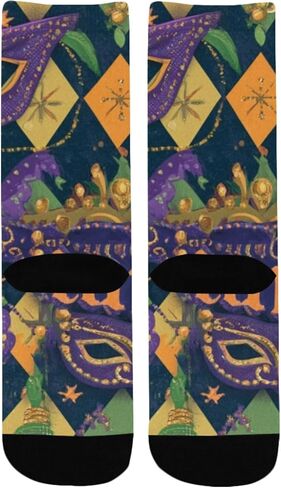 جوارب Mardi Gras Mask Grid للمشي لمسافات طويلة - جوارب شتوية حرارية سميكة دافئة للأولاد والبنات للمدرسة، والارتداء اليومي والأنشطة الخارجية in Kuwait