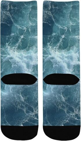 Sea Ripple Pattern Hiking Socks - Toddler Boys & Girls Warm Thick Thermal Winter Crew Socks for School, Daily Wear & Outdoor Activities in Kuwait