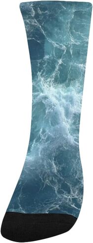 Sea Ripple Pattern Hiking Socks - Toddler Boys & Girls Warm Thick Thermal Winter Crew Socks for School, Daily Wear & Outdoor Activities in Kuwait