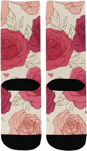جوارب Red Roses Floral Art للتنزه سيرًا على الأقدام - جوارب شتوية حرارية سميكة دافئة للأولاد والبنات للمدرسة، والارتداء اليومي والأنشطة الخارجية in Kuwait