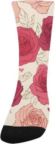 جوارب Red Roses Floral Art للتنزه سيرًا على الأقدام - جوارب شتوية حرارية سميكة دافئة للأولاد والبنات للمدرسة، والارتداء اليومي والأنشطة الخارجية in Kuwait