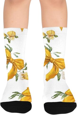 جوارب صفراء للمشي لمسافات طويلة - جوارب دافئة سميكة للشتاء الحراري للأولاد والبنات الصغار للمدرسة، والارتداء اليومي والأنشطة الخارجية in Kuwait