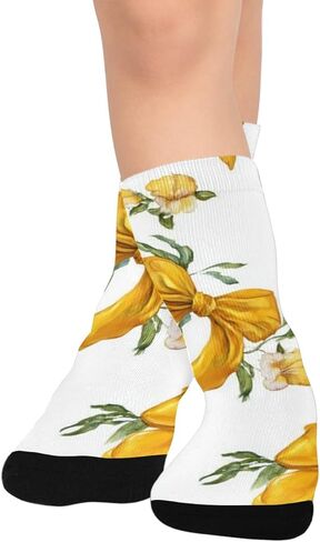 جوارب صفراء للمشي لمسافات طويلة - جوارب دافئة سميكة للشتاء الحراري للأولاد والبنات الصغار للمدرسة، والارتداء اليومي والأنشطة الخارجية in Kuwait