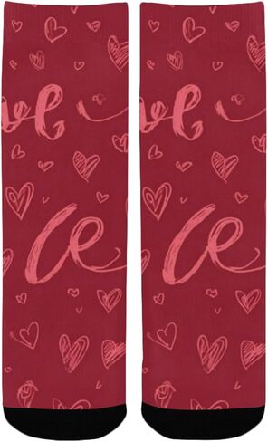 جوارب Red Love Script للمشي لمسافات طويلة - جوارب شتوية حرارية سميكة دافئة للأطفال الصغار للأولاد والبنات للمدرسة، والارتداء اليومي والأنشطة الخارجية in Kuwait