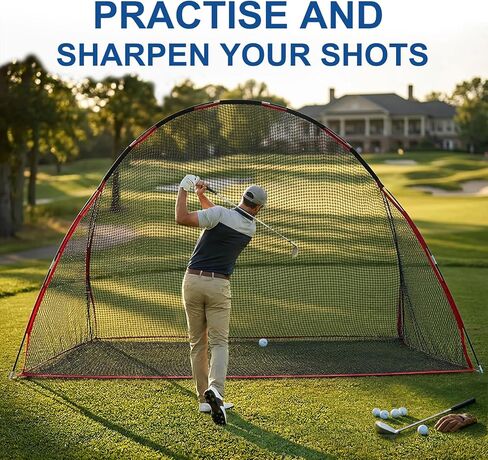 شبكة جولف، شبكة تدريب جولف قابلة للطي مقاس 10 × 7 أقدام مع حاجز جانبي وحقيبة حمل للمنزل في الفناء الخلفي للجراج وممارسة التدريب على القيادة والتأرجح in Kuwait