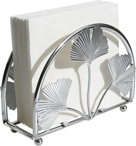 Elegant Gingko Leaf Napkin Holder for Table, Iron Cocktail Napkin Dispenser for Cocktail Picnic Bar Modern Kitchen and Dining Decor, Kitchen, Coffee Bar in Saudi Arabia