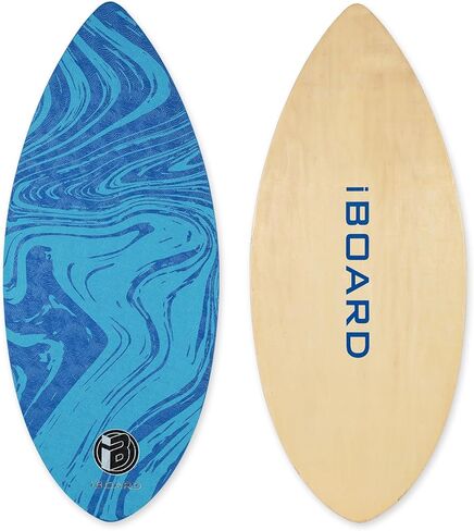 36" Skipper Skimboard for Beginners, Teens & Adults - High Gloss Coat Wooden Beach Skim Board with 3 Color Traction Pad Options in Saudi Arabia