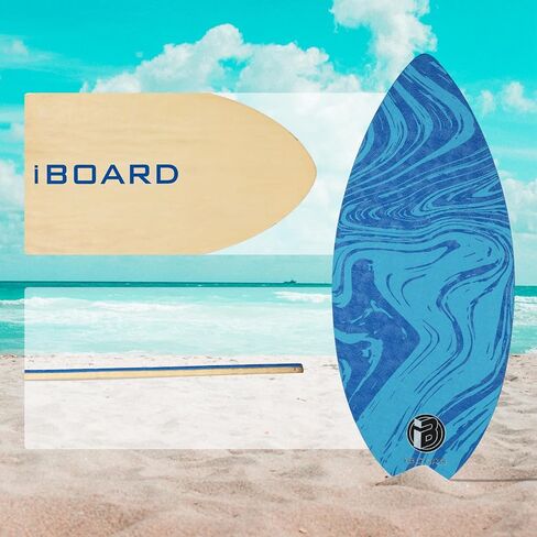 36" Skipper Skimboard for Beginners, Teens & Adults - High Gloss Coat Wooden Beach Skim Board with 3 Color Traction Pad Options in Saudi Arabia