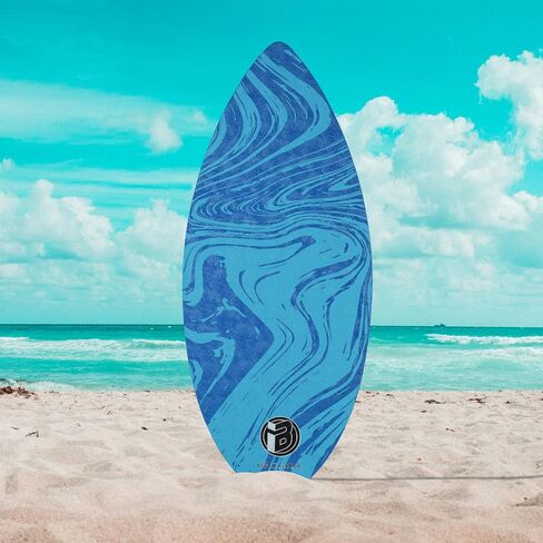 36" Skipper Skimboard for Beginners, Teens & Adults - High Gloss Coat Wooden Beach Skim Board with 3 Color Traction Pad Options in Saudi Arabia