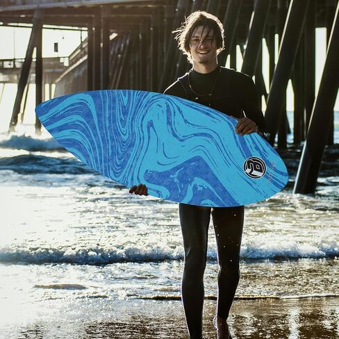 36" Skipper Skimboard for Beginners, Teens & Adults - High Gloss Coat Wooden Beach Skim Board with 3 Color Traction Pad Options in Saudi Arabia