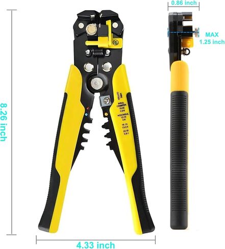 أدوات تعرية أسلاك 3 في 1 - أداة تعرية أسلاك ذاتية الضبط مع قاطعات أسلاك وأداة تجعيد، أدوات تعرية أسلاك كهربائية شديدة التحمل لأسلاك النحاس/الألومنيوم/الكابلات 10-24 AWG in Kuwait