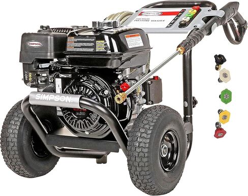 غسالة ضغط الغاز SIMPSON Cleaning PS3228 PowerShot 3300 PSI، 2.5 GPM، محرك Honda GX200، تتضمن مسدس رش وعصا تمديد، 5 أطراف فوهة QC، خرطوم MorFlex بطول 5/16 بوصة × 25 قدمًا، 49 حالة in Kuwait