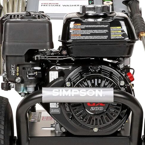 غسالة ضغط الغاز SIMPSON Cleaning PS3228 PowerShot 3300 PSI، 2.5 GPM، محرك Honda GX200، تتضمن مسدس رش وعصا تمديد، 5 أطراف فوهة QC، خرطوم MorFlex بطول 5/16 بوصة × 25 قدمًا، 49 حالة in Kuwait