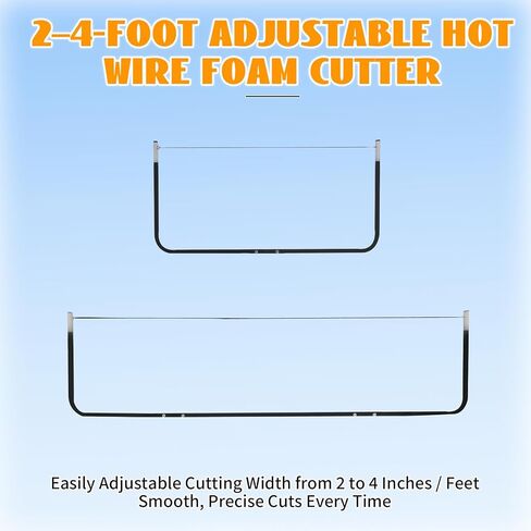 Adjustable 2FT–4FT Hot Wire Foam Cutter with Two Sets of Heating Wires, Heavy-Duty, Adjustable Foam Cutter Wire Multi-Heat Power Supply, Aluminum Alloy Frame for Styrofoam, EIFS, XPS & EPS in Saudi Arabia