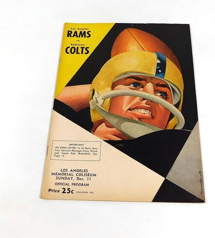 1960 Baltimore Colts at Los Angeles Rams NFL Football Program 12-11-60 - NFL Programs in Saudi Arabia