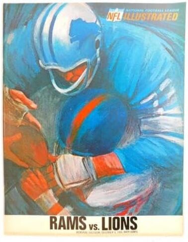 Lot of (9) Assorted 1966 Los Angeles Rams NFL Football Programs - NFL Programs in Saudi Arabia