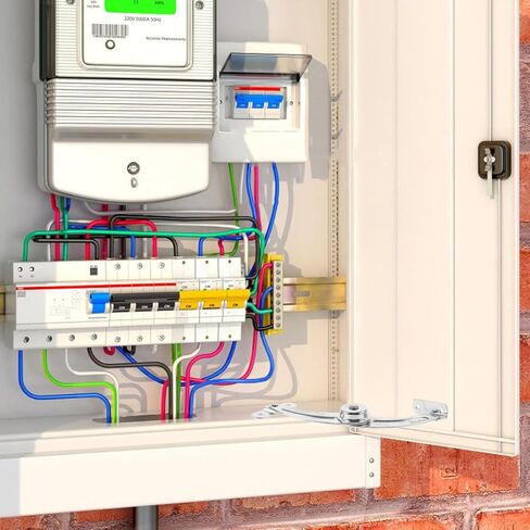 BESTYASH Door Stop Limiters for Electrical Cabinet Doors, Nickel-Plated Iron Right-Opening Hinge Supports with Mounting, 2pcs Set for Industrial Cabinet Hardware in Kuwait