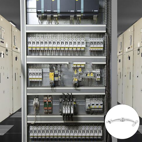 BESTYASH Door Stop Limiters for Electrical Cabinet Doors, Nickel-Plated Iron Right-Opening Hinge Supports with Mounting, 2pcs Set for Industrial Cabinet Hardware in Kuwait