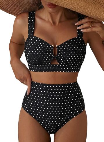 Herseas Women's 2 Piece U Wire Cutout Bikini Sets Floral Print High Waisted Swimsuit 2026 Summer Beach Swim Bathing Suit in Saudi Arabia