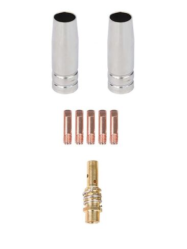 8PCS MIG Welder 15AK Welding Accessory Kit with 0.030'' Copper Contact Tips Gas Nozzles & Diffusers for MB-15AK MIG-200 NB-200 NB-180 in Saudi Arabia