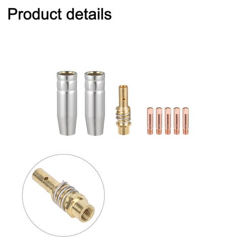 8PCS MIG Welder 15AK Welding Accessory Kit with 0.030'' Copper Contact Tips Gas Nozzles & Diffusers for MB-15AK MIG-200 NB-200 NB-180 in Saudi Arabia