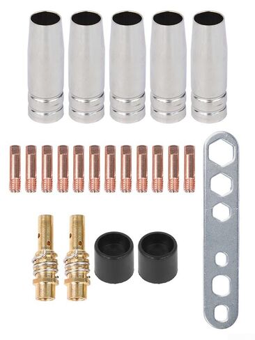 22PCS MIG MAG Welding Accessories Set with 0.8mm Tips for AK15 MB-15 Torch Conical Gas Nozzles Power Holder Diffusers Wrench in Saudi Arabia