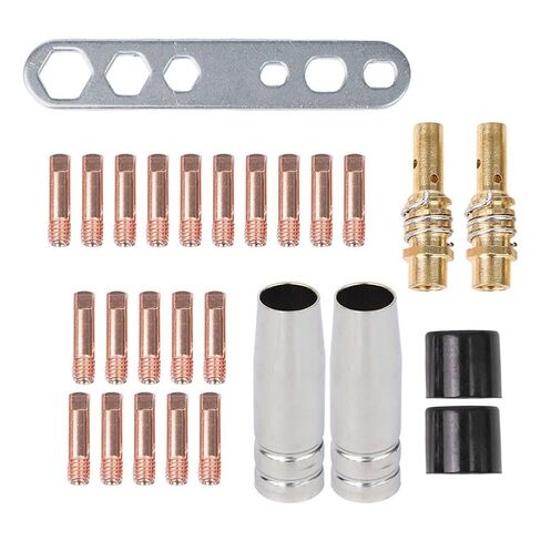 27PCS Welding Nozzle Set for 15AK MIG Torch M6 0.8 mm Copper Nozzles with Gas Insulators Wrench Compatible with Protective Accessories in Saudi Arabia