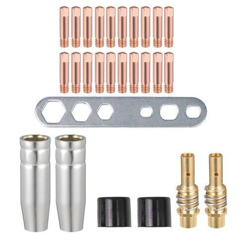 27PCS Welding Nozzle Set for 15AK MIG Torch M6 0.8 mm Copper Nozzles with Gas Insulators Wrench Compatible with Protective Accessories in Saudi Arabia