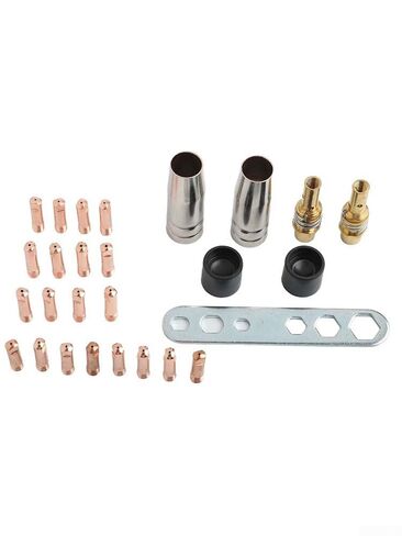 Welding Nozzle Set 27 PCS for 15AK MIG Torch - M6 0.6 mm to 1 Power Nozzles Gas Accessories with Copper Material for Protective in Saudi Arabia