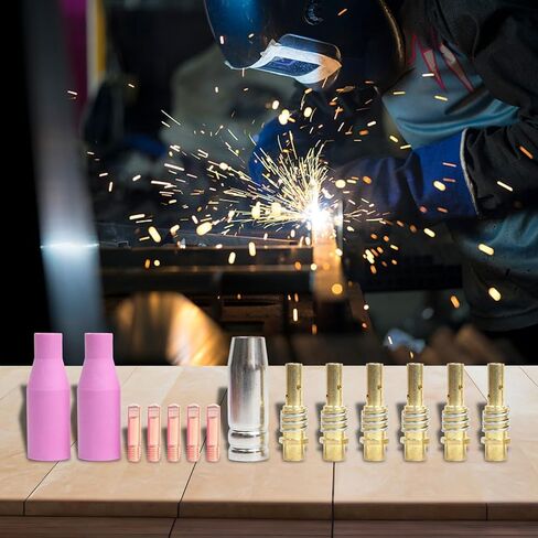 مجموعة ملحقات اللحام الكاملة مع فوهات لـ 15AK 0.8 مم نصائح حامل الشعلة الناشر لـ MIG MAG AK15 MB-15 in Saudi Arabia