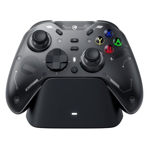 ECHTPower PC Gaming Controller–Wireless for PC with Hall-Effect Joysticks, 1000Hz Polling Rate, No Drift, Turbo & Vibration, Compatible with Windows/Switch/iOS/Android/Steam –Place & Charge Dock in Kuwait
