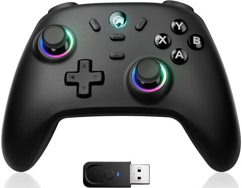 ECHTPower PC Gaming Controller–Wireless for PC with Hall-Effect Joysticks, 1000Hz Polling Rate, No Drift, Turbo & Vibration, Compatible with Windows/Switch/iOS/Android/Steam –Place & Charge Dock in Kuwait