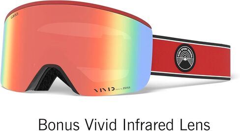 Giro Axis Asian Fit Adult Snow Goggles - Red Element Strap with VIVID Ember/VIVID Infrared Lenses (2020) in Saudi Arabia