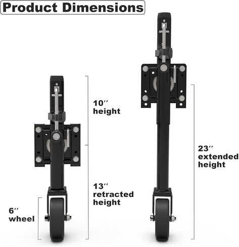 Heavy-Duty Bolt-On Swivel Jack, Wheel Trailer Jack, 10" Vertical Movement, Boat Trailer Jack with Wheel,1500 Lbs, for Rv, Boat, Trailer and More,Silver in Saudi Arabia