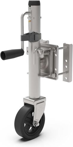 Heavy-Duty Bolt-On Swivel Jack, Wheel Trailer Jack, 10" Vertical Movement, Boat Trailer Jack with Wheel,1500 Lbs, for Rv, Boat, Trailer and More,Silver in Saudi Arabia