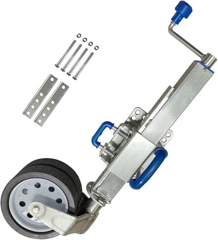 Heavy Duty Boat Trailer Jack - Bolt-On Swivel Tongue Jack, 360° Heavy Duty 20Cm Double Wheel Trailer Guide Wheel, Adjustable Universal Wheel for Lifting and Li,760kg/1650lbs in Saudi Arabia