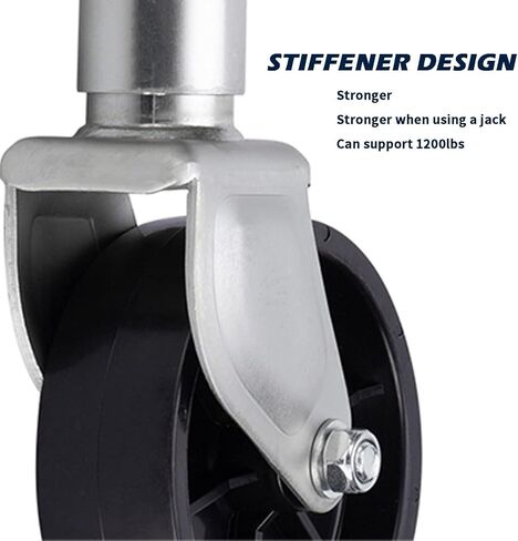 Heavy Duty Marine Swivel Trailer Jack - Lift Swivel Trailer Jack, Heavy Duty Trailer Jockey Wheel, Folding Trailer Wheel, with 15Cm Wheel, Load 540Kg, for Boat,6in wheel/1200lb in Saudi Arabia