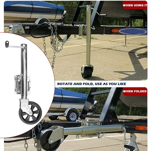 Heavy Duty Marine Swivel Trailer Jack - Lift Swivel Trailer Jack, Heavy Duty Trailer Jockey Wheel, Folding Trailer Wheel, with 15Cm Wheel, Load 540Kg, for Boat,6in wheel/1200lb in Saudi Arabia