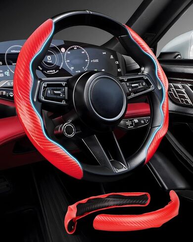 Steering Wheel Cover for Tesla Model 3/Y 2016-2026, 1:1 Stable Installation Anti-Slip Protector for Tesla Model 3/Y, Improve Aesthetics & Driving Experience in Saudi Arabia