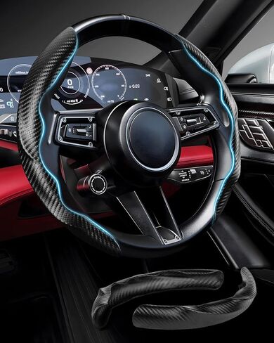Steering Wheel Cover for Tesla Model 3/Y 2016-2026, 1:1 Stable Installation Anti-Slip Protector for Tesla Model 3/Y, Improve Aesthetics & Driving Experience in Saudi Arabia