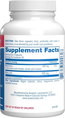 مركب المغنيسيوم الثلاثي 400 ملغ - تركيبة سريرية، مكمل مغنيسيوم مخلبي مع غليسينات مالات وسيترات للحصول على أفضل دعم لعصب العضلات والعظام وصحة الجهاز الهضمي - كمية تكفي لمدة شهر واحد in Kuwait