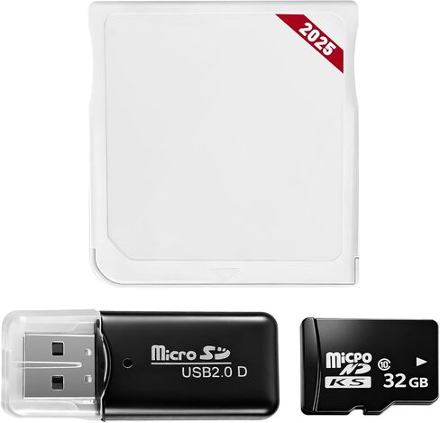 2025 Version Gold Pro Micro SDHC Dual Core Revolution Cartridge, Including 32GB MicroSD TF Card and USB Adapter, Compatible with New 2DS/3DS/XL NDSL NDSI, NO Timebomb in Kuwait