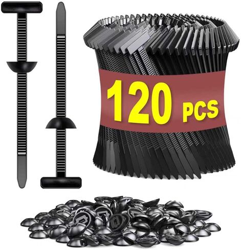 مشبك ربط كابل SCYON 120 قطعة - أربطة كابل نايلون عالمية بسحاب قفل احترافي للخدمة الشاقة، أربطة بسحاب نايلون متعددة الوظائف مع تصميم دبوس وزر، حامل أربطة بسحاب ذاتي القفل لإصلاح السيارة اليومي in Kuwait