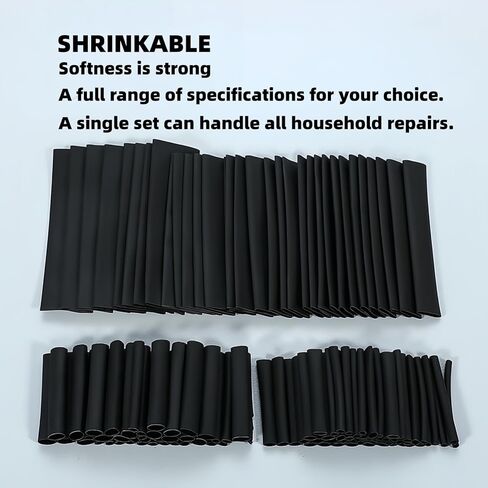 127 PCS Halogen-free Flame Retardant 2:1 Heat Shrink Kit 7 Sizes Assorted Sleeving Tube Wrap Cable Wire Kit for DIY in Saudi Arabia