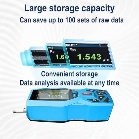 مقياس خشونة السطح عالي الدقة، مقياس رقمي لقياس السطح مع شاشة عرض ونطاق قياس Ra 0.005μm-16μm، تخزين بيانات 100 مجموعة لقياس السطح الدقيق in Kuwait