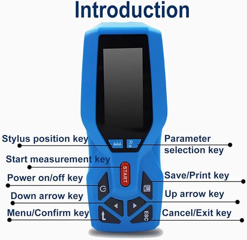 مقياس خشونة السطح عالي الدقة، مقياس رقمي لقياس السطح مع شاشة عرض ونطاق قياس Ra 0.005μm-16μm، تخزين بيانات 100 مجموعة لقياس السطح الدقيق in Kuwait
