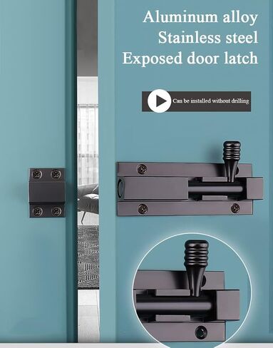 Door Lock,Gate Bolt Stainless,Slide Bolt,Upgraded Slide Latch Lock, Thickened Stainless Steel Sliding Lock for Door, Brushed Finish Sliding Bolt Lock in Saudi Arabia
